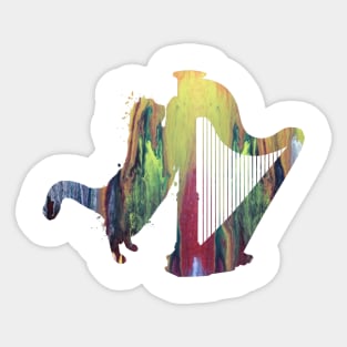 Cat and harp Sticker